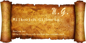 Milkovich Gilberta névjegykártya
